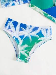 Tween-Mädchen Farbblock Bikini Set mit BadeCover-Up für den Sommerstrand - Graublau - Übersicht 3