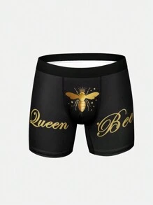 Men's Insect & Letter Print Boxer Briefs - Multicolor - View 1
