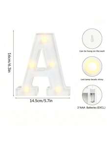 1個白色燈帶,帶有led字母/字母和數字字符,用於diy、婚禮、生日、情人節和派對裝飾
