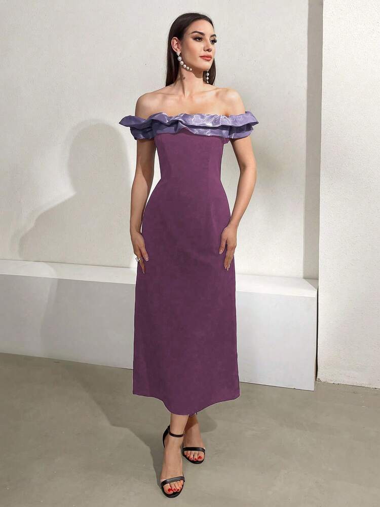 Women's Off Shoulder Long Dress Long Evening Dresses