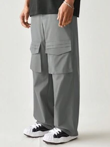 Manfinity VCAY 男士寬鬆款編織休閒貨物褲,多口袋式