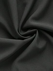 ROMWE Goth 休閒度假風格串珠吊帶背心和抽繩細部連身褲配喇叭褲 - 黑色 - 查看 3