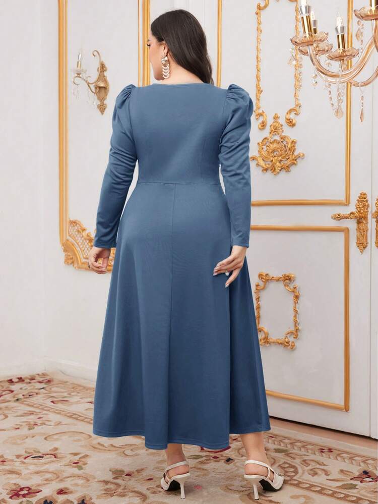 Plus Size Short Sleeve Beaded Loose Casual Dress For Spring/Summer