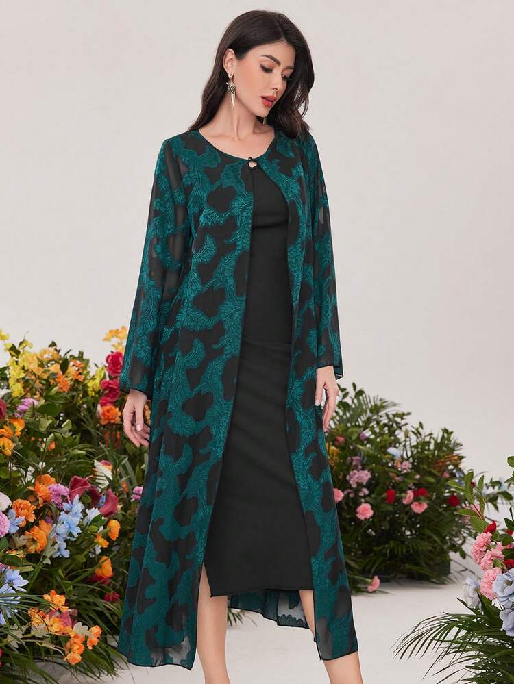 Women's Floral Cutout Splice 2 In 1 Dress Fall Cloth For Women