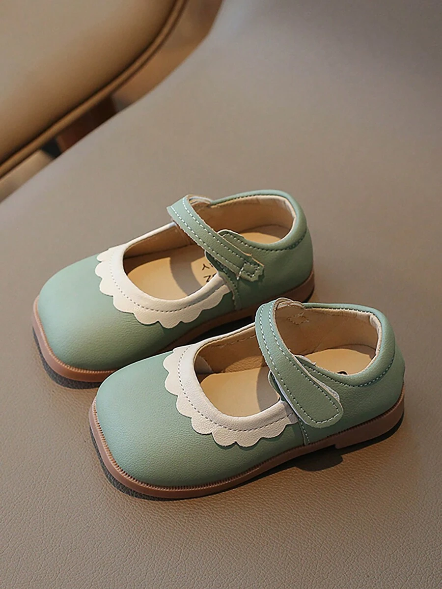 Zapatillas De Princesa Planas Dulces Y Versátiles Para Niñas - Verde - Ver 1