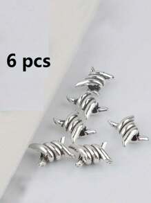 ROMWE 6 pezzi Nodi a 6 spine stile gotico - Accessorio per decorazione e artigianato domestico, decorazione fai-da-te per scarpe, accessori per scarpe Y2K carini per primavera/estate, Ognissanti