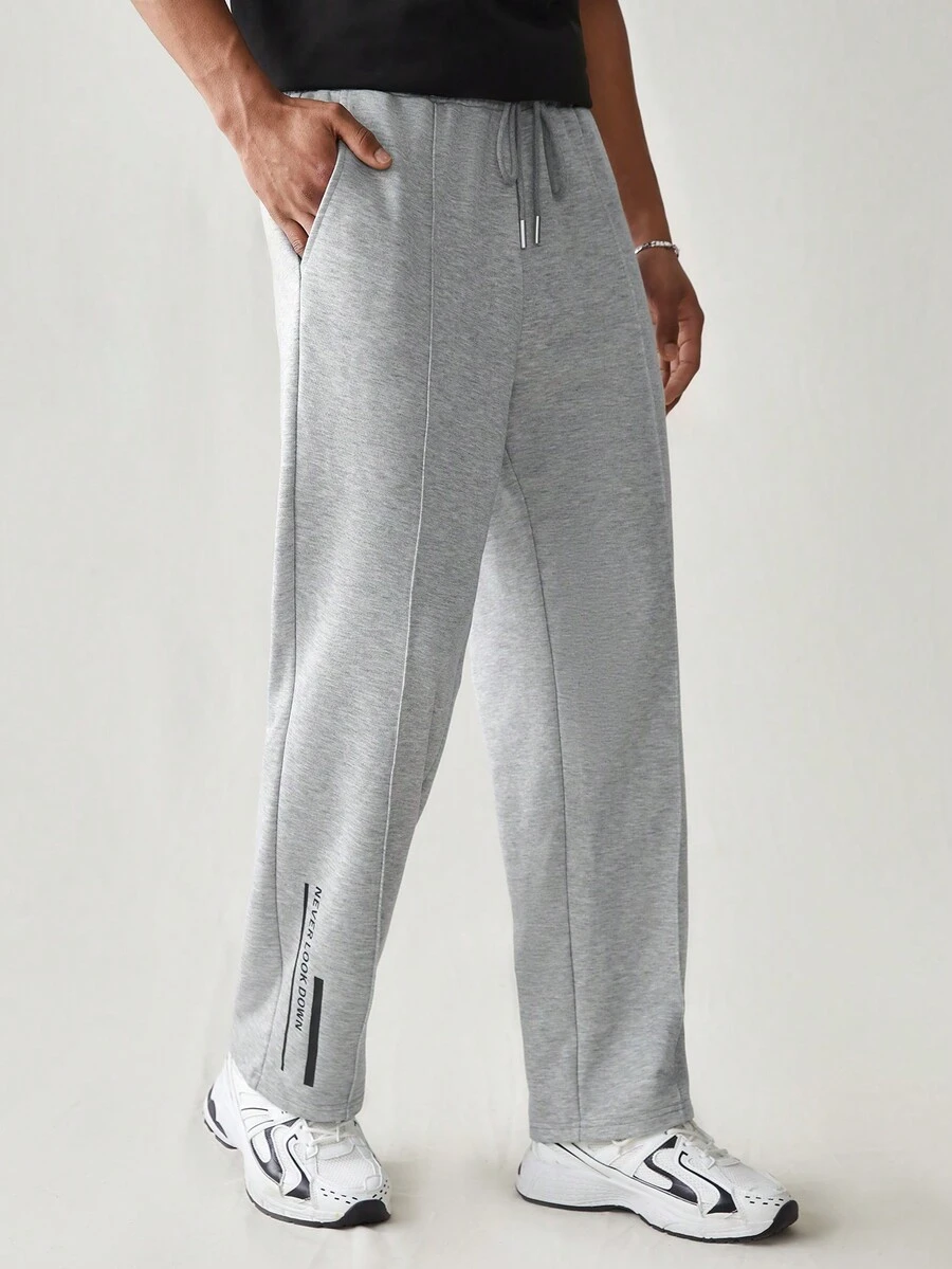 Manfinity RebelGame Pantalón Casual De Punto Con Cordón Para Hombre En unicolor - Gris Claro - Ver 1