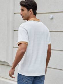 Manfinity Homme Men's Color Block Short-Sleeved Polo Shirt