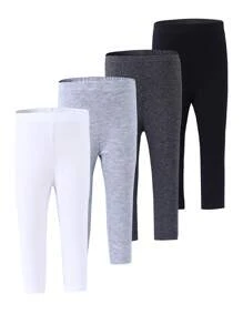 4pcs Baby Girl Elastic Waist Leggings Set