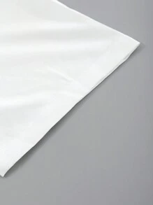 Manfinity Homme Men's Comfortable Pure White Single Pocket Short Sleeved Shirt With Elastic Waistband And Drawstring Double Pocket Shorts Set, Men's Leisure Vacation, Home Office, Party Dinner, Simple, Easy To Take Care Of And Versatile, The Best Gift For Boyfriends Or Husbands, Cozy Outfits - White - View 3