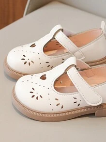Infant Comfortable Round Toe Flat Shoes, Mary Jane Style With Magic Sticker For Baby Girls