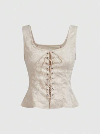 Fairycore Elegante estilo de palacio de primavera Diseño de corbata Retro Versátil Delgado Elástico Jacquard Sujetador y Camisola para Mujer