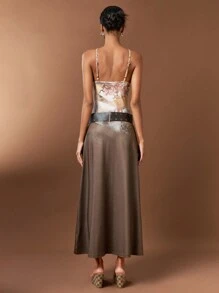 Forever 21 夏季时尚俱乐部扎染吊带裙 - 鏽棕色 - 查看 2