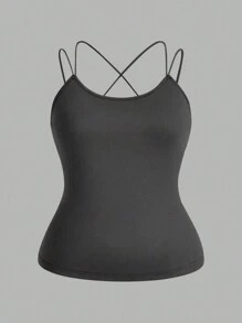 Flirla 3pcs/Set Plus Size Camisole Tops With Built-In Bra - Multicolor - View 6