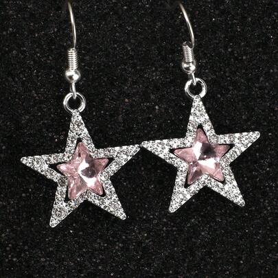 ROMWE 1 đôi bông tai hình ngôi sao phong cách rock gothic cổ điển có đính đá Rhinestone, dành cho Halloween