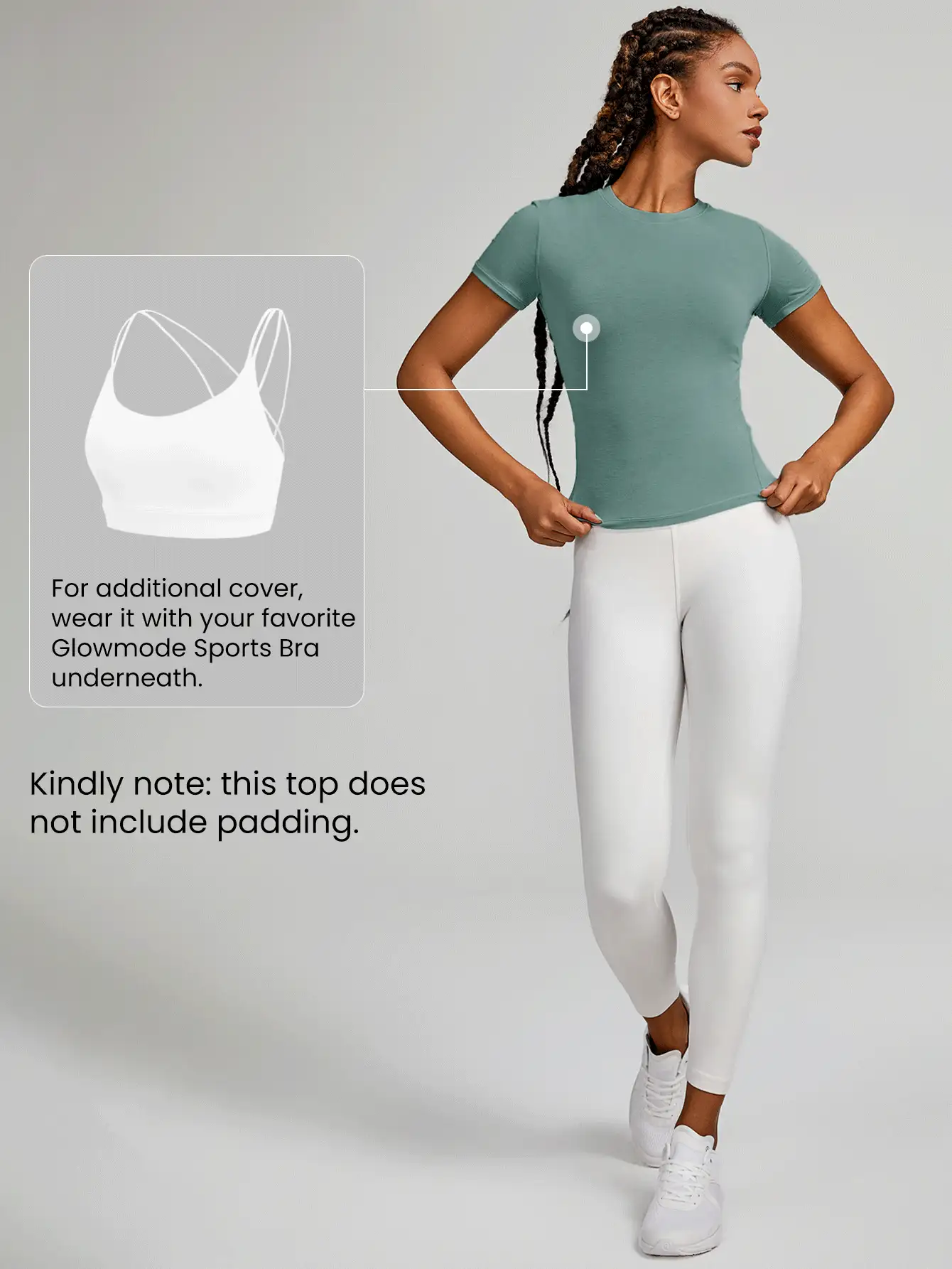 GLOWMODE Modal Slim Fit Sports Tee Daily Casual Summer - Kale Krush - View 5