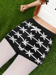 SHEINNeu Conjunto Casual De Suéter Y Pantalones Cortos De Manga Corta Para Mujer Con Estampado Integral