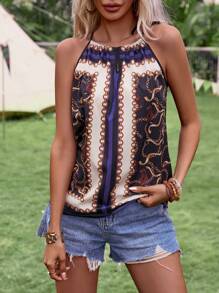 Breezaya Ladies' Holiday Style Sleeveless Printed Camisole, Perfect For Spring/Summer Travel Outfit