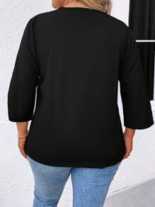 Rozmiar Plus Jednolity kolor Zapinana na zamek Koszula