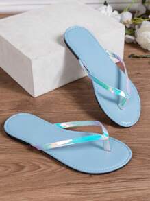 Chaussons Plats Femmes Or, Argent Et Noir, Tongs Avec Anneau D'orteil, Couleur Unie, Antidérapant, Adapté À Une Utilisation Intérieure Et Extérieure