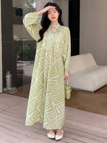 DAZY Women's V-Neck Floral Print Long Sleeve Dress,Casual Women Dresses,Fall Dress - Yellow - View 4