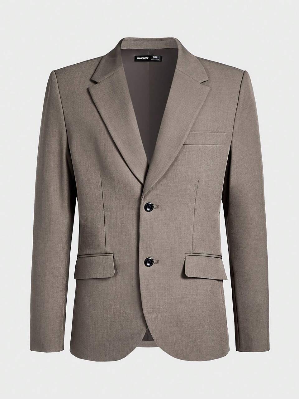 Easy Care Men's Contrast Collar Woven Long Sleeve Business Blazer, For Fall Winter