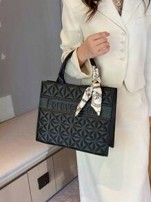 New Women's Fashion Shoulder Bag, Rhombus Pattern Casual Crossbody Bag, Stylish Large Capacity Tote Bag, Minimalist Party