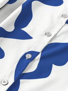 EMERY ROSE Ladies' Floral Print Full Sleeve Shirt, Suitable For Spring And Summer - Blue - View 4