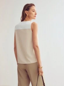 MOTF PREMIUM COLOR BLOCK BOXY TANK TOP,OLD MONEY - Multicolor - View 9