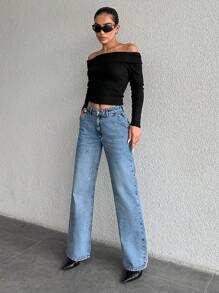 EURMUSE Của phụ nữ Quần legging thẳng - Màu xanh nhạt - Xem 6
