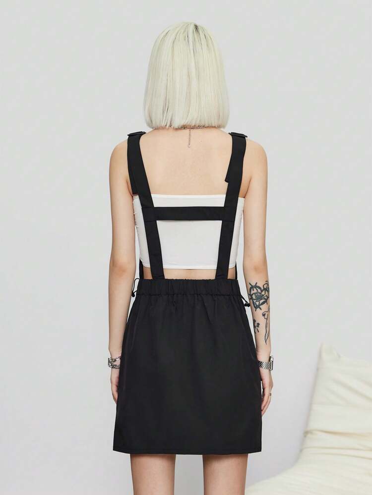 Women's Gorpcore Front Middle Zip Workwear Overall Dress