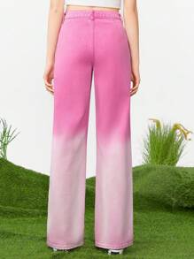 SHEINNeu Ladies' Gradient Straight-Leg Jean