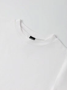 INAWLY Y2k女款口號印花休閒圓領短袖t恤 - 白色 - 查看 3