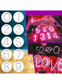 1pc Pink 26 Letter Neon Light With Stand DIY Name Sign Wedding Party Alphabet Number LED Night Lamp For Bar Advertising Logo Decor