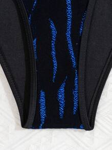 SHEIN Swim Strass-Dekor glänzende Bikinihose Sommer - Schwarz - Übersicht 7