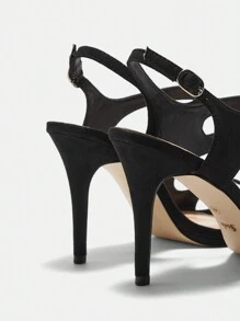 Women's High-Heeled Sandals - Black - View 9