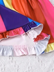 Em bé Cô gái vui tươi Cầu vồng Dây đeo Váy công chúa Cho mùa hè ( Màu sắc tùy ý ) - Nhiều màu - Xem 6