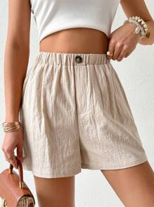 Chiquease 女士實色休閒日常短褲,多種搭配選擇