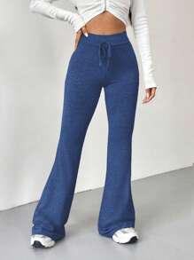 Muchica 復古灰色綁腰喇叭褲汗衫 - 藍色 - 查看 3