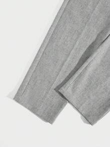 AKNOTIC Business Casual 亞麻布易護理男士直筒口口袋織褲 - 灰色 - 查看 6