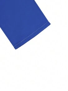 Manfinity Hypemode 男士純色口袋工作服工作褲 - 藍色 - 查看 4