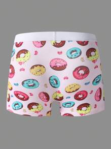 Men's Comfortable Donut Print Boxer Briefs - White - View 2