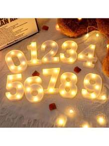 1個白色燈帶,帶有led字母/字母和數字字符,用於diy、婚禮、生日、情人節和派對裝飾