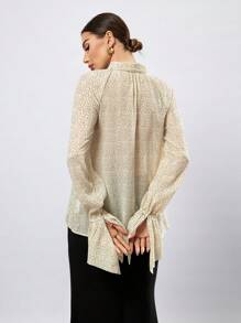 Aveloria Women's Random Print All Over Printed Long Sleeve Shirt With Flowy Hem, Suitable For Spring And Summer Fall Cloth For Women