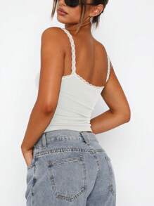 INAWLY Ladies' Solid Color Camisole - White - View 2