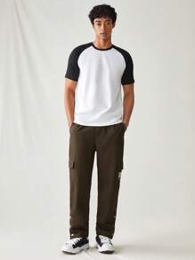 Manfinity VCAY Lässige Herren Gewebte Lange Hose Mit Slogan-druck