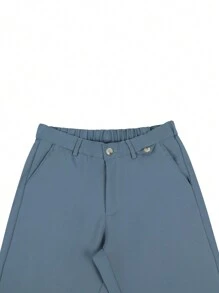 Manfinity Bizformal Men's Tapered Casual Suit Pants With Slanted Pockets - Baby Blue - View 6