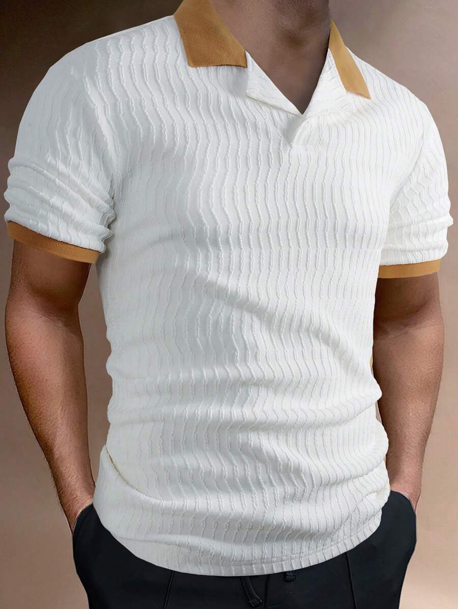 Manfinity Homme Men's Color Block Short-Sleeved Polo Shirt