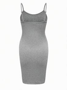 Modmama Maternity Summer Urban Casual Multicolor Tight-Fitting Spaghetti Strap Dress With Large Round Neckline