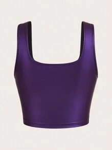 SHEIN BAE Haut Court Enduit Évidé Pour Festival De Musique - Multicolore - Voir 16